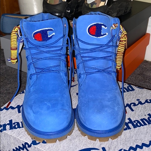 Blue ChampionxTimberland Boots - Picture 4 of 7